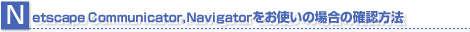 NetscapeCommunicatorANavigatorg̏ꍇ̊mF@